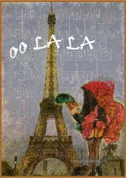 Sonntag Postkarte Paris Ölgemälde
